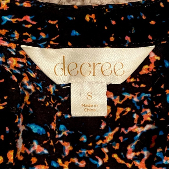 DECREE | LONG ARTSY PAINT SPLATTER V NECK BLOUSE SZ S - Picture 14 of 16